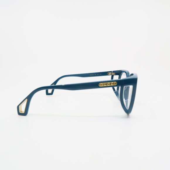 Gucci GG0470O 003 56mm Blue with Lateral Wings, New Women's Eyeglasses Frames. - Picture 4 of 7